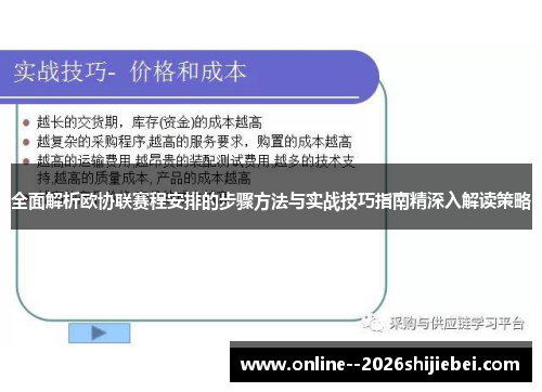 全面解析欧协联赛程安排的步骤方法与实战技巧指南精深入解读策略